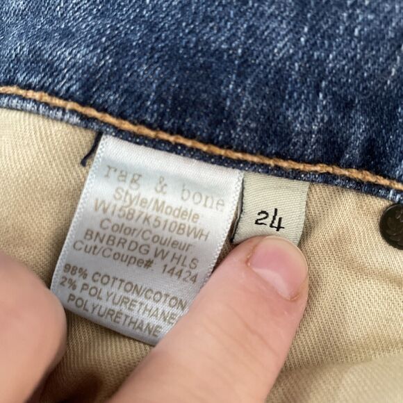 Rag & Bone 10 Inch Dre Destroyed Released Hem Skinny Jeans NWOT Size 24 - Picture 8 of 10